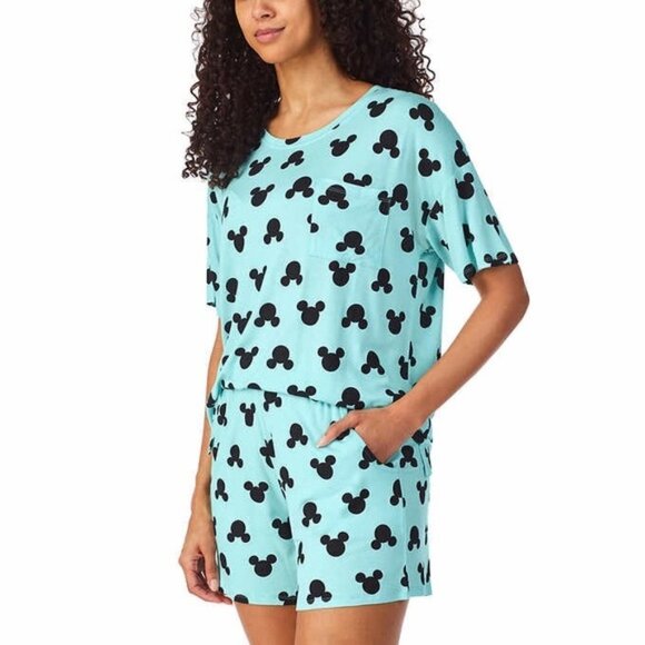 New Disney Mickey Short Pj Lounge Set with Pockets 2-Pc LARGE - Picture 1 of 9